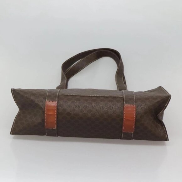 CELINE Macadam Canvas Tote Bag PVC Leather Brown Gold Auth - Picture 11 of 16